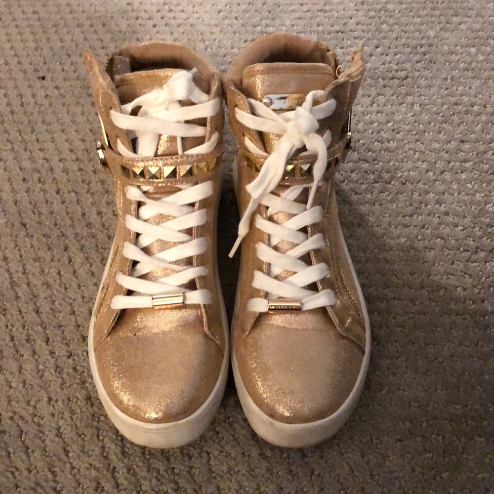 Michael Kors gold sneakers
